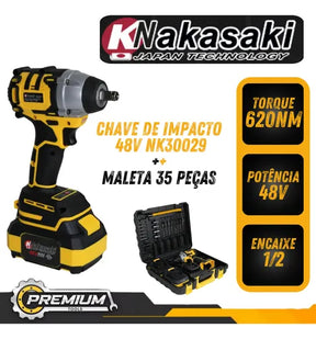 Parafusadeira De Impacto 48v Profissional Nk-30029 Maleta 35 Peças