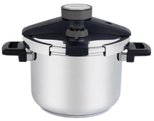 Panela de Pressão Inox à Prova de Explosões + BRINDE (Jogo 9 Potes Herméticos com Tampa de Bambu)