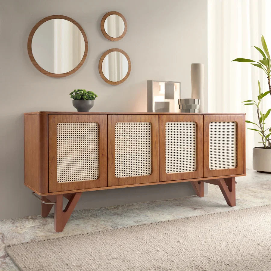 Buffet Parma com Telinha Pés em Madeira Maciça de Eucalipto