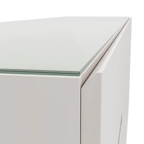 Buffet Oasi com Vidro pés em Madeira de Eucalipto estrutura em MDF cor Off-White