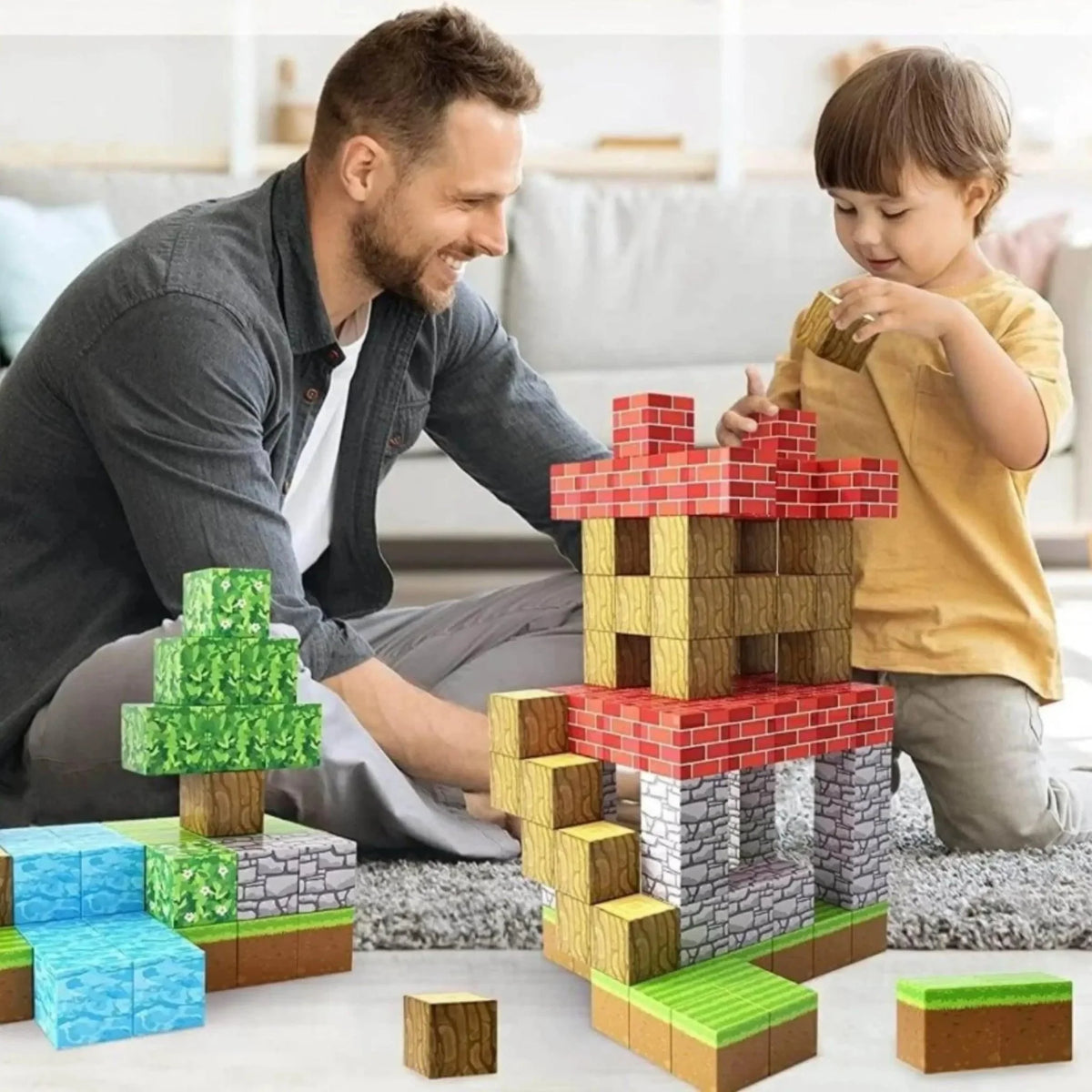 Brinquedo Blocos Magnéticos Minecraft de Construção