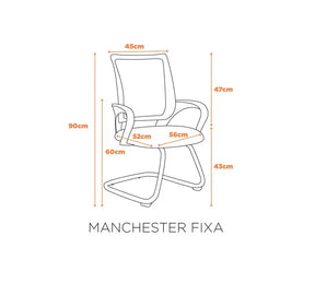 Cadeira para Escritório Manchester Base Cromada