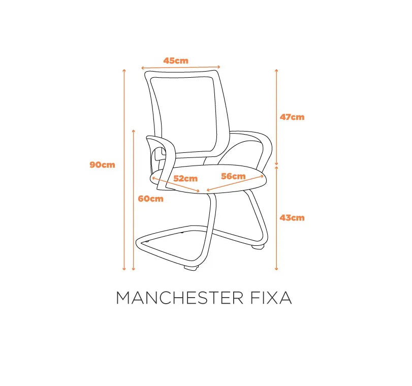 Cadeira para Escritório Manchester Base Cromada