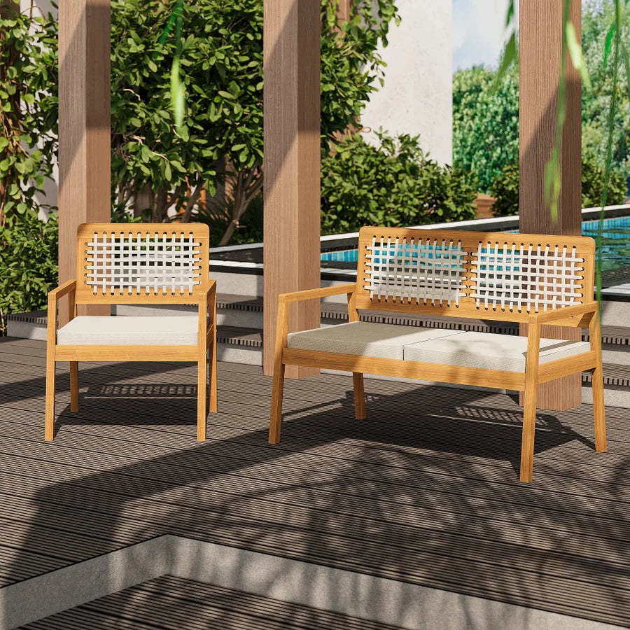 Sofá de 2 Lugares Jasmim + Poltrona de Jardim Jasmim