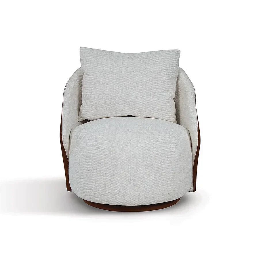 Conjunto Poltrona Oasi Giratória com Almofada Solta e Pouft Meia-Lua