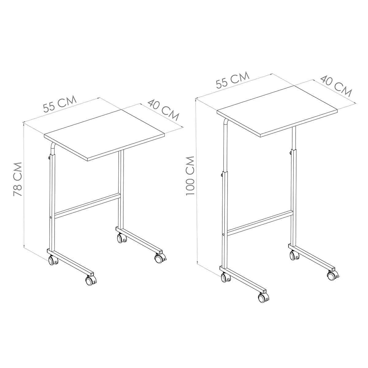 Mesa para Notebook com Rodinhas e Regulagem de Altura