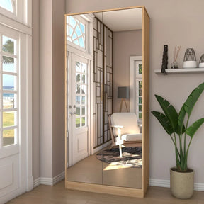 Armário Baixo Office Premium de Madeira Carvalho e Detalhes Brancos